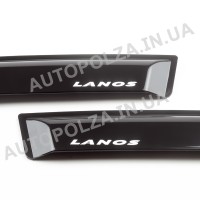 Дефлектори вікон Daewoo Lanos, Sens на скотчі передні (2 шт.) зі словом Ланос VL-01