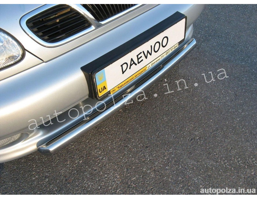 Дуга (кенгурятник) на бампер Daewoo Lanos, Sens, Chevrolet Lanos з нержавіючої сталі Pan