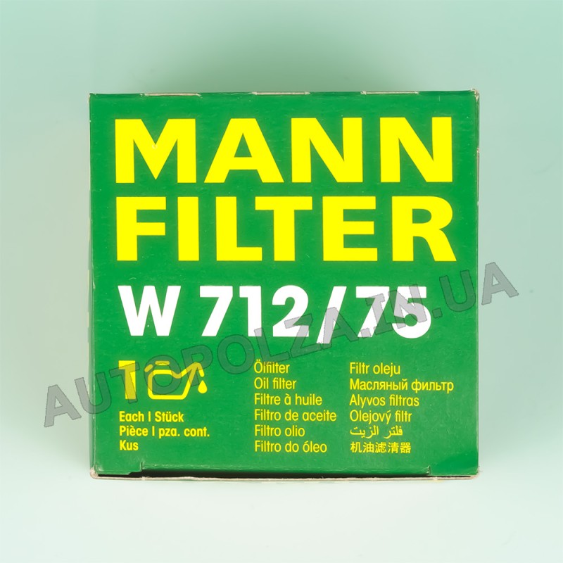 Масляный фильтр для Daewoo Lanos 1.5, 1.6 MANN FILTER W 712/75 (Германия)