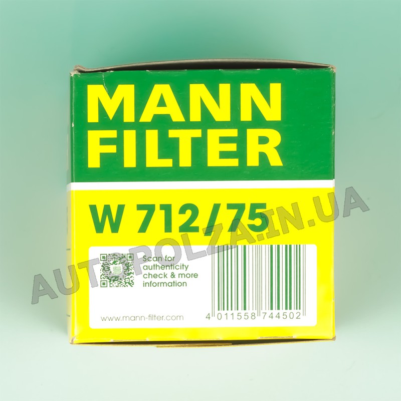 Масляный фильтр для Daewoo Lanos 1.5, 1.6 MANN FILTER W 712/75 (Германия)