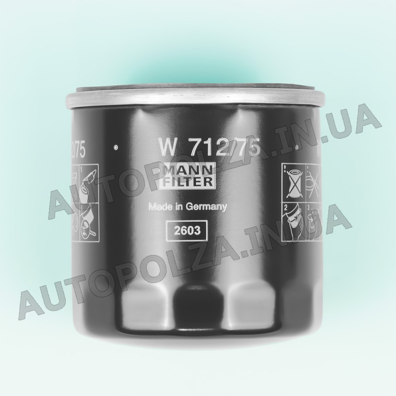 Масляный фильтр для Daewoo Lanos 1.5, 1.6 MANN FILTER W 712/75 (Германия)