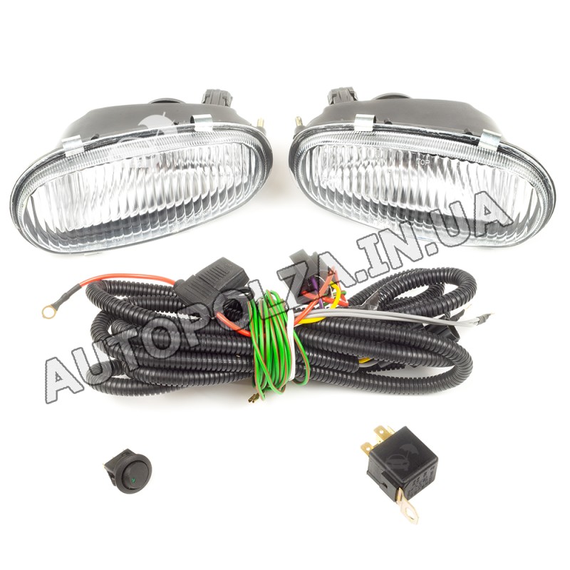 Комплект: ПТФ Daewoo Lanos, Sens OEM PTF-017 (2 шт.) + Джгути + Реле + Кнопка + Запобіжник