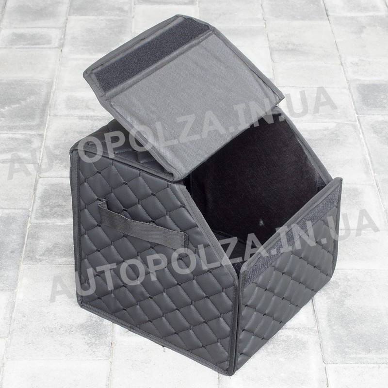 Органайзер в багажник Daewoo Lanos, Sens из кожзама черный Diamond Box Mini