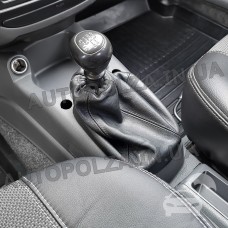 Чехол на ручку кпп Daewoo Lanos, Sens кожаный с рамкой Master