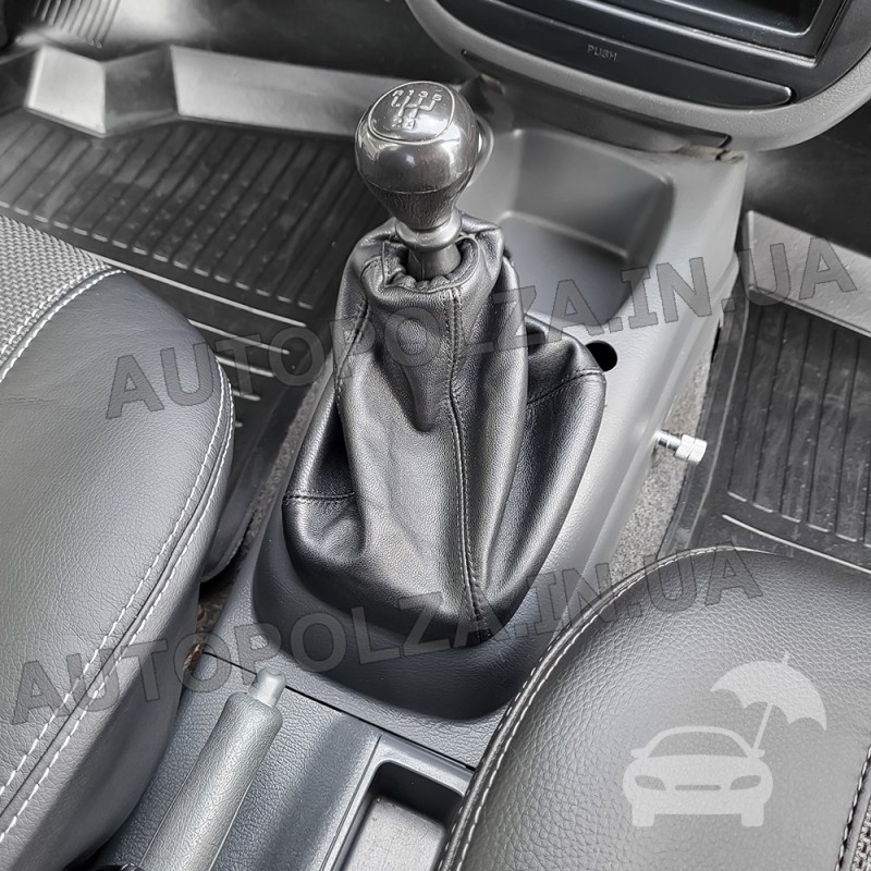 Чехол на ручку кпп Daewoo Lanos, Sens кожаный с рамкой Master