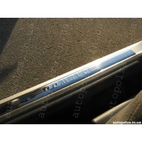 Накладки на пороги Daewoo Lanos из нержавеющей стали Бюджет