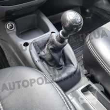 Чехол на ручку кпп Daewoo Lanos, Sens кожаный с рамкой Praktik