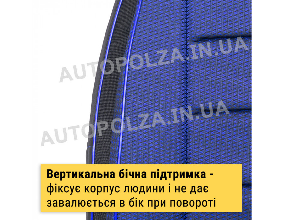 Модельные чехлы пилот на сиденья Daewoo Lanos, Sens Автокомфорт Синие Люкс 