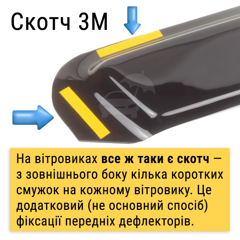 Дефлекторы окон Daewoo Lanos, Sens (под резинку) без слова Ланос (4 шт.) VL-0080