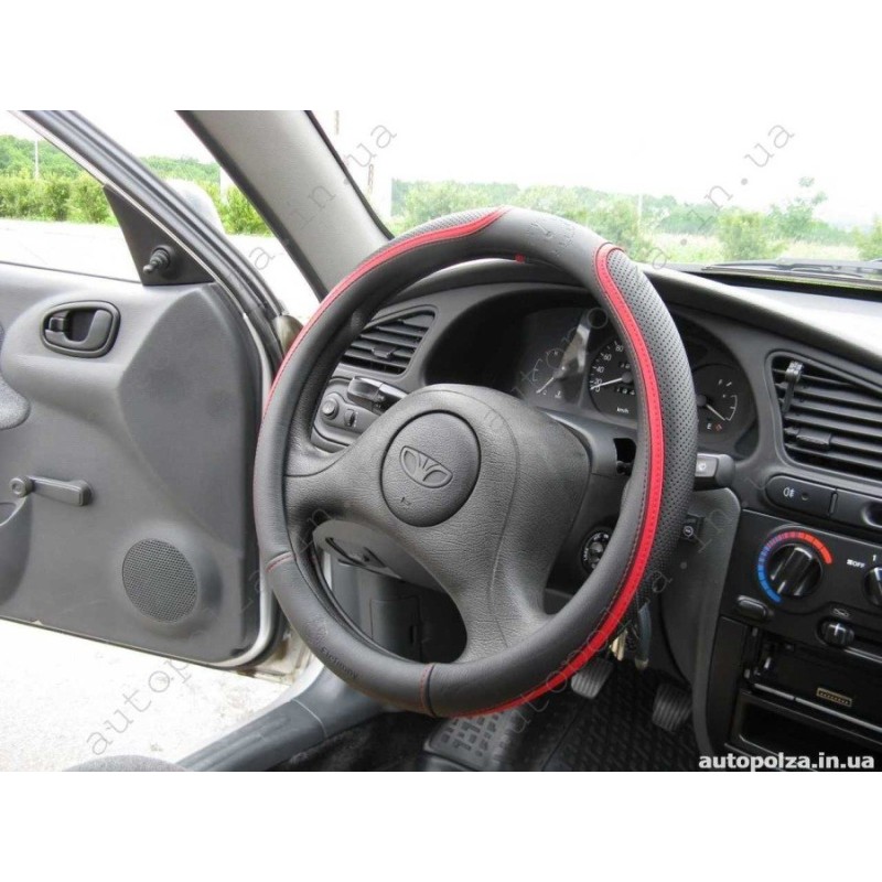 Чехол на руль Daewoo Lanos, Sens красный Комфорт