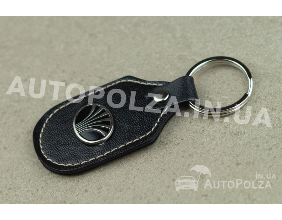 Брелок на ключи авто Daewoo Lanos, Sens кожаный с логотипом Daewoo