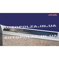 Накладки на пороги Daewoo Lanos із нержавіючої сталі 0,5 мм Titane