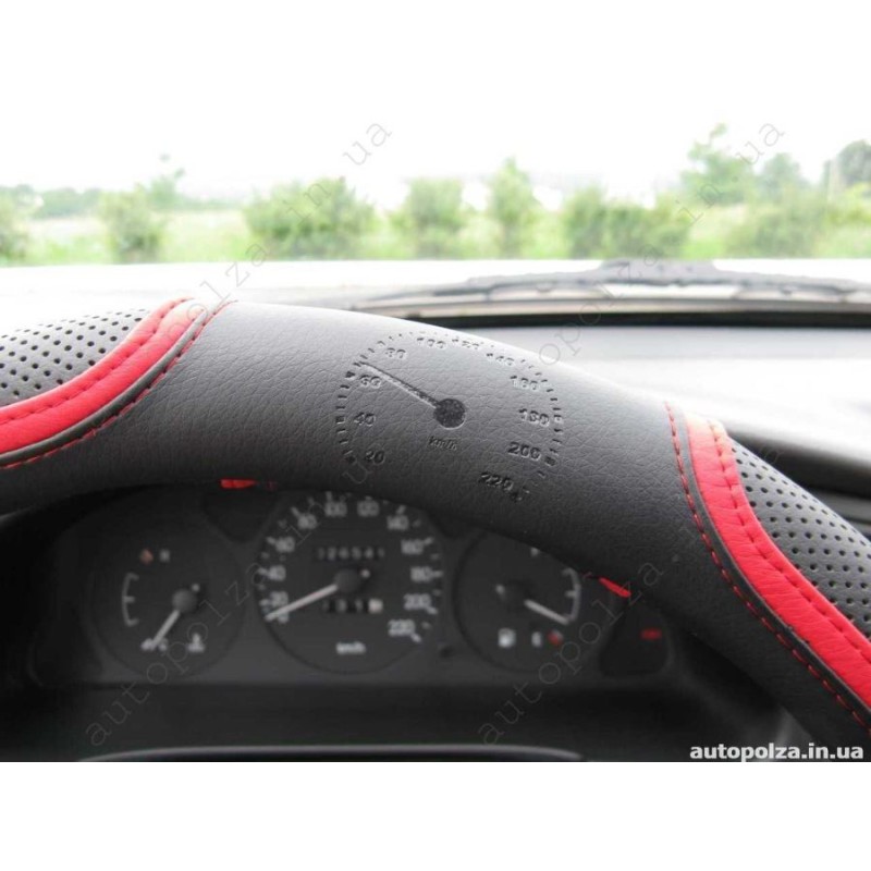Чехол на руль Daewoo Lanos, Sens красный Комфорт