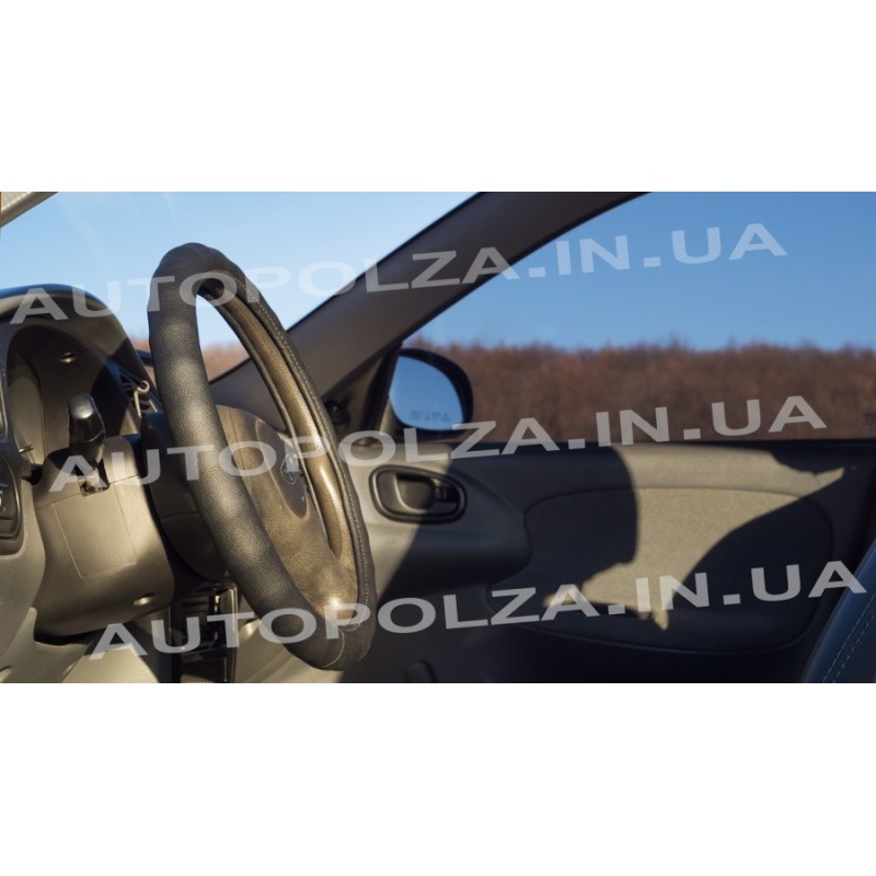 Кожаный чехол на руль Daewoo Lanos, Sens с выступами Prestige