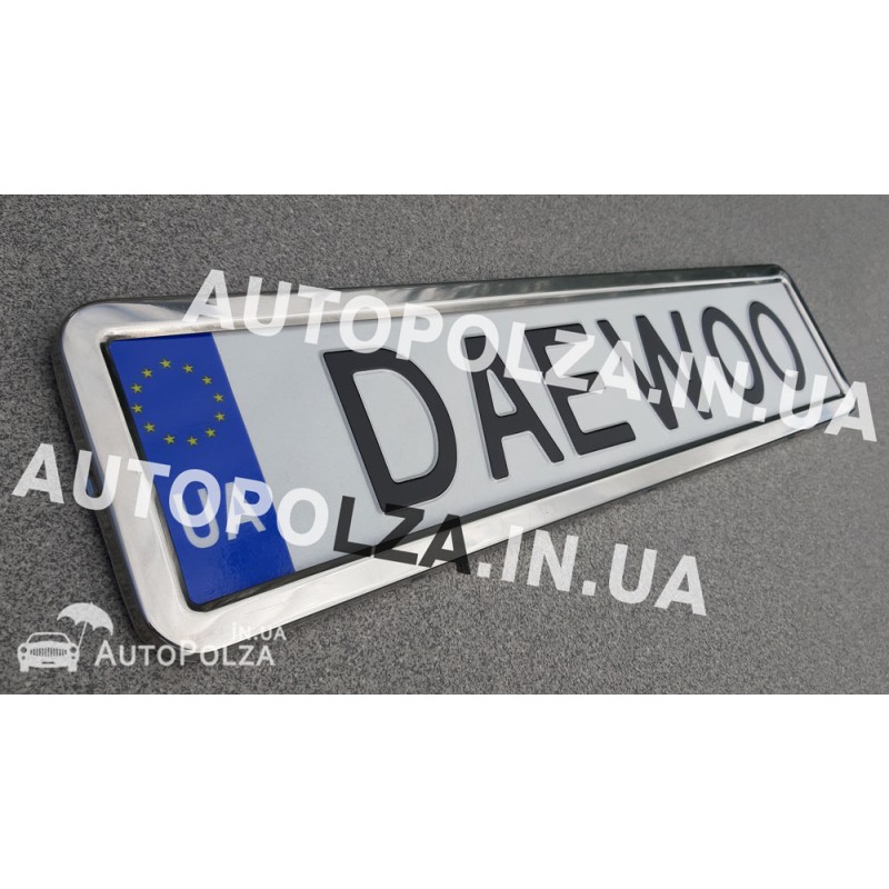 Рамка під номер хром (з нержавіючої сталі) Daewoo Lanos, Sens Avalon