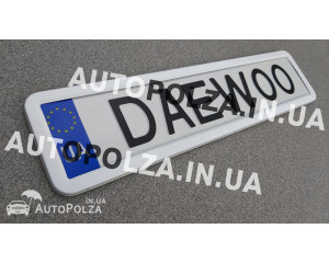 Рамка під номер біла Daewoo Lanos, Sens Avalon